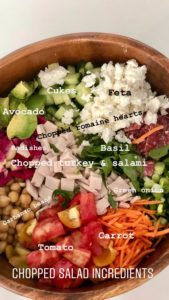 Italian chopped salad ingredients labeled