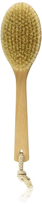 Natural Bristle Dry Body Brush with Handle