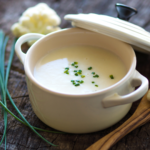 Creamy browned butter cauliflower soup uses clean ingredients but tastes rich and decadent. Vegetarian and keto and can also be made vegan. | www.grownupdish.com