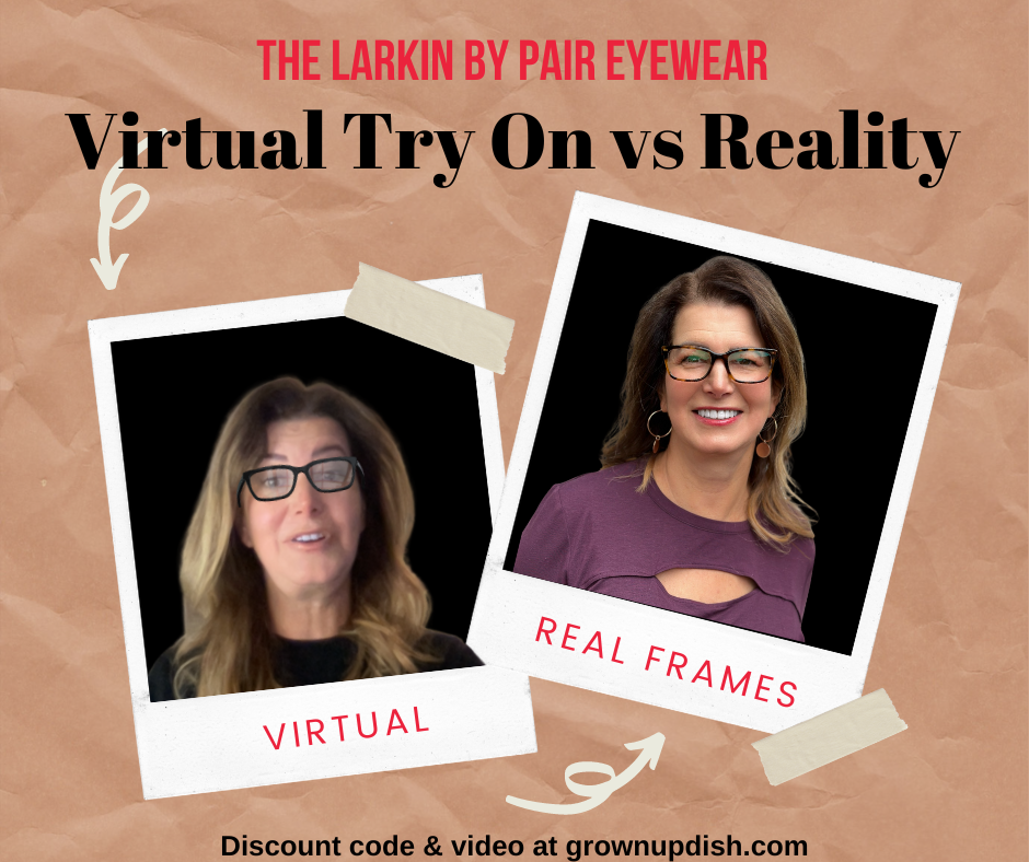 PAIR Eyewear's virtual try on tool helps you choose the perfect glasses. Then change your look in a snap with stylish frame toppers. Video & discount code. | www.grownupdish.com
